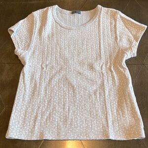 Brandy Melville light blue small white flower top